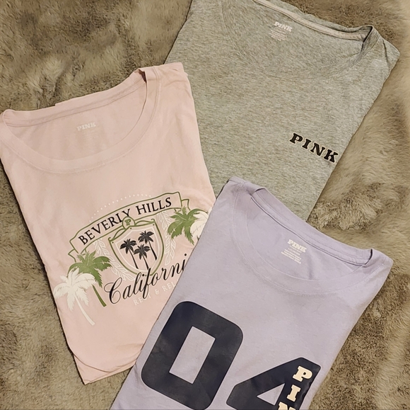 PINK Victoria's Secret Tops - PINK Victoria's Secret Tees - Light Pink, Gray, Lavender